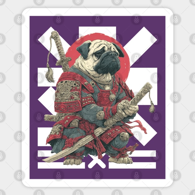 Bushido Pug: The Samurai Dog Warrior Magnet by TuncGK